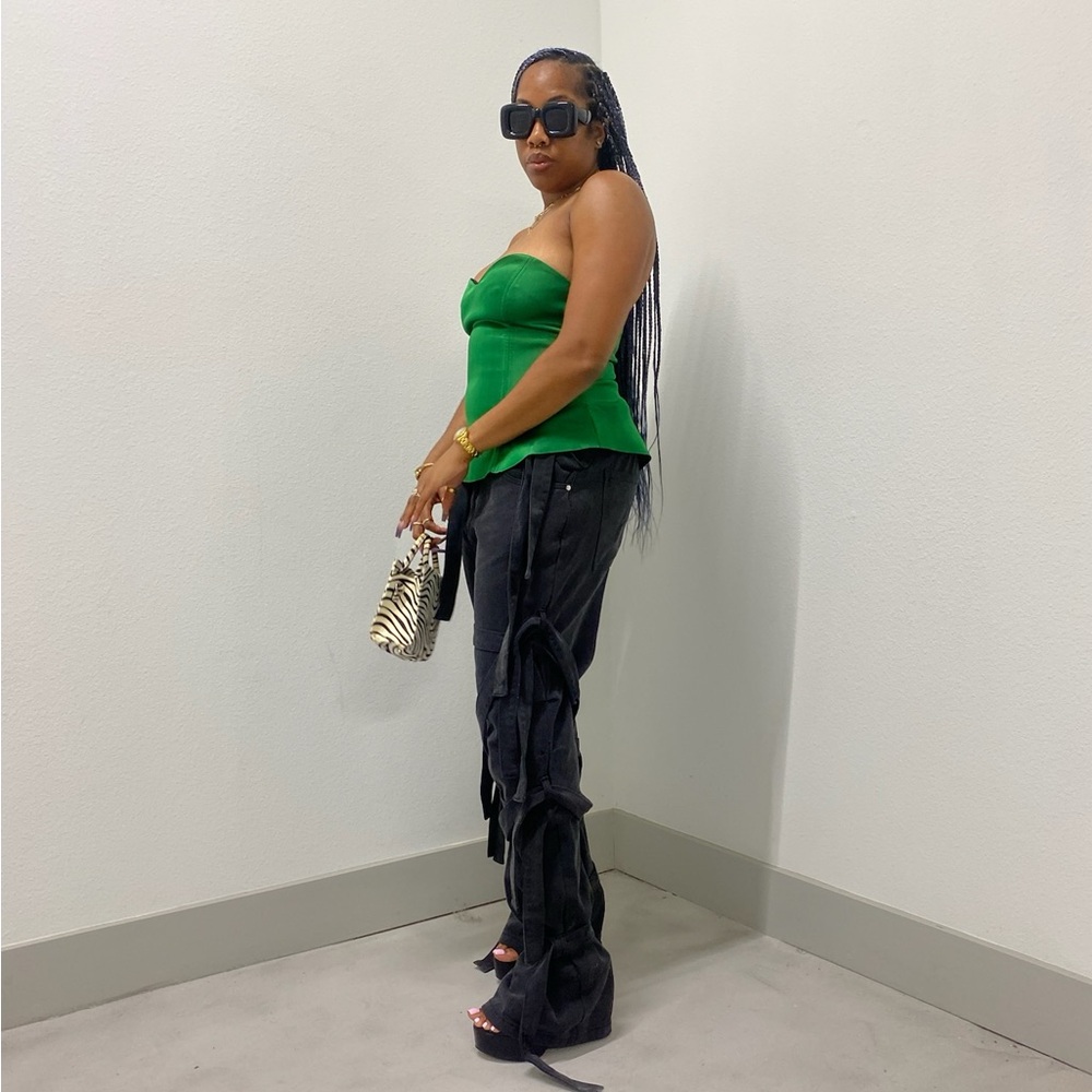 Maniere De Voir Black Wide Leg Pants